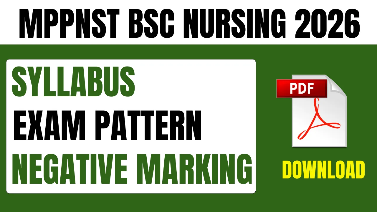 MP PNST 2026 BSc Nursing Syllabus &amp; Exam Pattern PDF