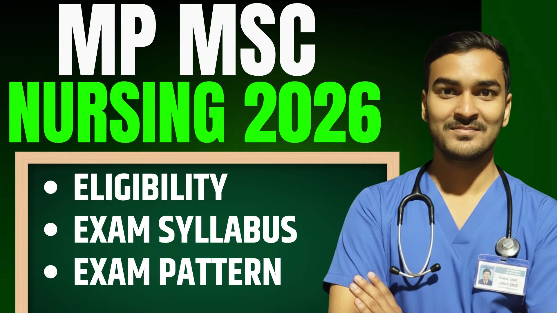 MP M.Sc Nursing 2026 : Form Date, Eligibility, Exam Pattern &amp; Fees